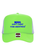NERDS DCYG Blue Logo Multi Color5 Panel Neon Back Split Cap
