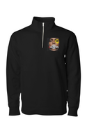 DCYG GAS WEAR White Logo Female Black Midweight Quarter Zip Pullover