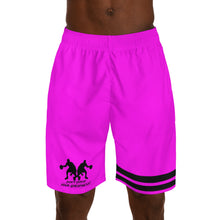 Load image into Gallery viewer, DCYG Dbl Basketball Players Black &amp; Neon Pink Men's  Shorts
