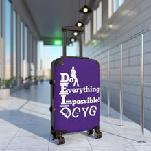 Load image into Gallery viewer, DCYG DEI 24BW White Logo &amp; Purple Suitcase
