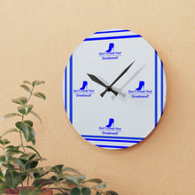 Load image into Gallery viewer, DCYG Blue Red Bottoms ,Royal Blue  &amp; White  Acrylic Wall Clock
