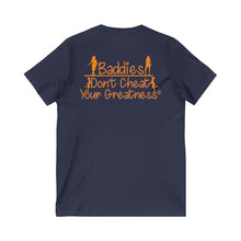 Load image into Gallery viewer, DCYG 24SX Baddies Orange  logo Unisex Jersey Short Sleeve V-Neck Tee
