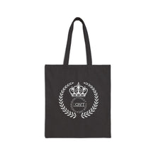 Load image into Gallery viewer, Royalty 24 White Logo &amp; Black Cotton Canvas Tote Bag
