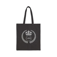 Royalty 24 White Logo & Black Cotton Canvas Tote Bag