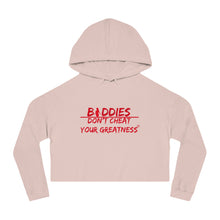 Load image into Gallery viewer, DCYG FX Baddies Red Logo Women’s Cropped Hooded Sweatshirt
