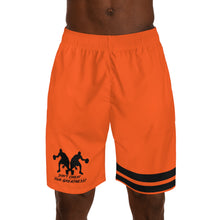 Load image into Gallery viewer, DCYG Dbl Basketball Players Black &amp; Neon Orange Men's  Shorts
