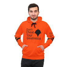 Load image into Gallery viewer, DCYG 815 Edition Black &amp; Neon Orange Athletic Hoodie (AOP)
