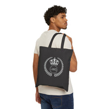 Load image into Gallery viewer, Royalty 24 White Logo &amp; Black Cotton Canvas Tote Bag
