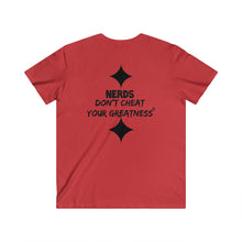 Load image into Gallery viewer, DCYG NERDS Black Logo Fitted V-Neck Short Sleeve Tee
