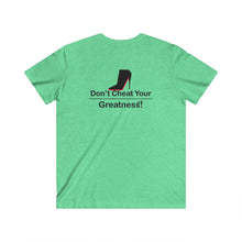 Load image into Gallery viewer, DCYG Black Red Bottoms Fitted V-Neck Short Sleeve Tee
