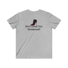 Load image into Gallery viewer, DCYG Black Red Bottoms Fitted V-Neck Short Sleeve Tee
