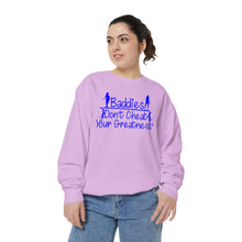 Load image into Gallery viewer, DCYG 24SX Baddies Blue Logo  Garment-Dyed Sweatshirt
