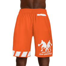Load image into Gallery viewer, DCYG Dbl BB Players Neon Orange &amp; White Men's Shorts
