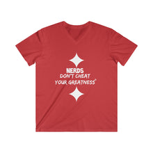 Load image into Gallery viewer, DCYG NERDS White Logo Fitted V-Neck Short Sleeve Tee
