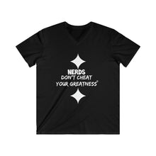 Load image into Gallery viewer, DCYG NERDS White Logo Fitted V-Neck Short Sleeve Tee
