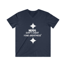 Load image into Gallery viewer, DCYG NERDS White Logo Fitted V-Neck Short Sleeve Tee
