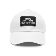 DCYG NERDS White Logo Dad Hat with Black Leather Patch