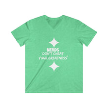 Load image into Gallery viewer, DCYG NERDS White Logo Fitted V-Neck Short Sleeve Tee
