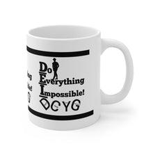 Load image into Gallery viewer, DCYG DEI BM Black logo &amp; White Ceramic Coffee Cups, 11oz, 15oz
