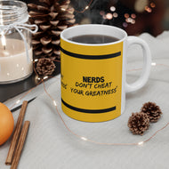 DCYG NERDS Black Logo Ceramic Coffee Cups, 11oz, 15oz