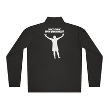 Load image into Gallery viewer, DCYG White logo Mens Arms Up  Quarter-Zip Pullover
