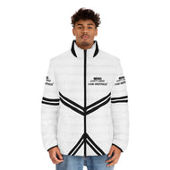 DCYG NERDS Unisex Black logo & White  Puffer Jacket (AOP)
