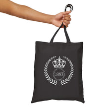 Load image into Gallery viewer, Royalty 24 White Logo &amp; Black Cotton Canvas Tote Bag
