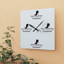 Load image into Gallery viewer, DCYG Black Red Bottoms &amp; White  Acrylic Wall Clock

