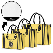 Load image into Gallery viewer, Ancestors+ Black Family, Black Logo &amp; Black Stripes, Yellow Multiple Sizes Upgraded Luxury Women PU Leather Handbag
