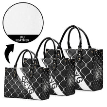 Load image into Gallery viewer, 45 Dgr Black Logo &amp; Black Screen Multiple Sizes Upgraded Luxury Women PU Leather Handbag
