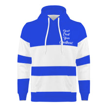 Load image into Gallery viewer, DCYG 25NC White Logo  White Stripes, Royal Blue  Mens All Over Print Hoodie All Over Print Hoodie
