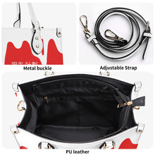 Load image into Gallery viewer, Ancestors Chinese, White Logo &amp; Red  &amp; Drip  White Multiple Sizes Upgraded Luxury Women PU Leather Handbag
