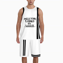 Load image into Gallery viewer, Ancestors Black, Black Logo ,Stripes Basketball Uniform Jersey Set
