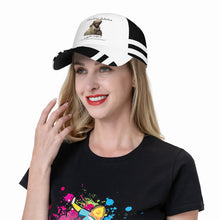 Load image into Gallery viewer, Ancestors Muslim,Male, Black Logo, Stripes &amp;  White Curved Brim Baseball Cap (AOP)
