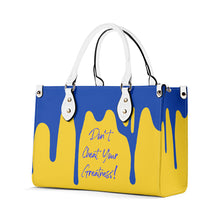 Load image into Gallery viewer, DRIP Blue CR Logo &amp; Gold  Multiple Sizes Upgraded Luxury Women PU Leather Handbag
