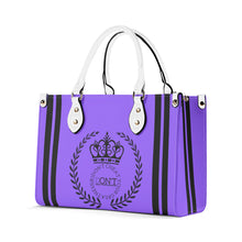 Load image into Gallery viewer, Royalty 24 Black Logo ,Stripes &amp; Purple Multiple Sizes Upgraded Luxury Women PU Leather Handbag

