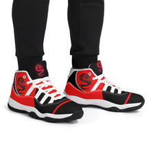 Load image into Gallery viewer, SWAN Red Dragon Logo, Red, Black ,WhiteHigh Top Air Retro Sneakers - White
