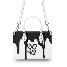 Load image into Gallery viewer, DRIP LO Black Logo &amp; White Multiple Sizes Upgraded Luxury Women PU Leather Handbag
