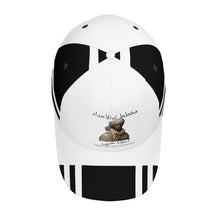 Load image into Gallery viewer, Ancestors Muslim,Male, Black Logo, Stripes &amp;  White Curved Brim Baseball Cap (AOP)

