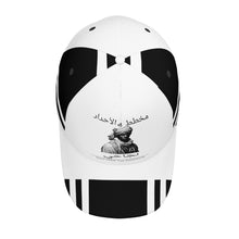 Load image into Gallery viewer, Ancestors Muslim, Male, White Logo. Stripes &amp; Black Curved Brim Baseball Cap (AOP)

