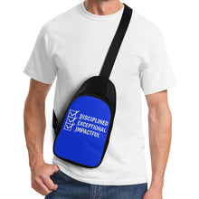 Load image into Gallery viewer, D.E.I. DISCIPLINED EXCEPTIONAL IMPACTFUL  White Logo Chest Bag
