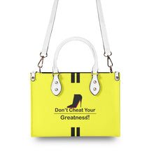 Load image into Gallery viewer, DCYG Black Red Bottoms &amp; Neon Yellow Multiple Sizes Upgraded Luxury Women PU Leather Handbag
