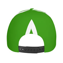 Load image into Gallery viewer, Ancestors Italian, White Logo, Flag, White Stripes &amp; Green  Curved Brim Baseball Cap (AOP)
