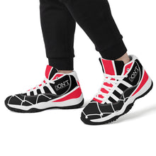 Load image into Gallery viewer, DONT D4X White Logo ,Red ,White Stripes &amp; Black  High Top Air Retro Sneakers - White
