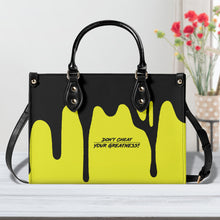 Load image into Gallery viewer, DRIP LO Black Logo &amp; Yellow  Multiple Sizes Upgraded Luxury Women PU Leather Handbag
