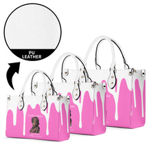 Load image into Gallery viewer, Ancestors Muslim, Female, White Logo , White Drip &amp;Pink Multiple Sizes Upgraded Luxury Women PU Leather Handbag
