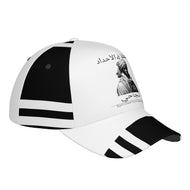 Ancestors Muslim, Male, White Logo. Stripes & Black Curved Brim Baseball Cap (AOP)