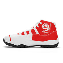 Load image into Gallery viewer, SWAN Red, White Dragon Logo &amp; Red , White High Top Air Retro Sneakers - White
