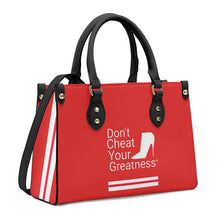 Load image into Gallery viewer, DCYG White Red Bottoms  Luxury Women PU Tote Bag - Black
