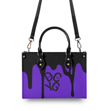 Load image into Gallery viewer, DRIP LO Black Logo &amp; Purple Multiple Sizes Upgraded Luxury Women PU Leather Handbag
